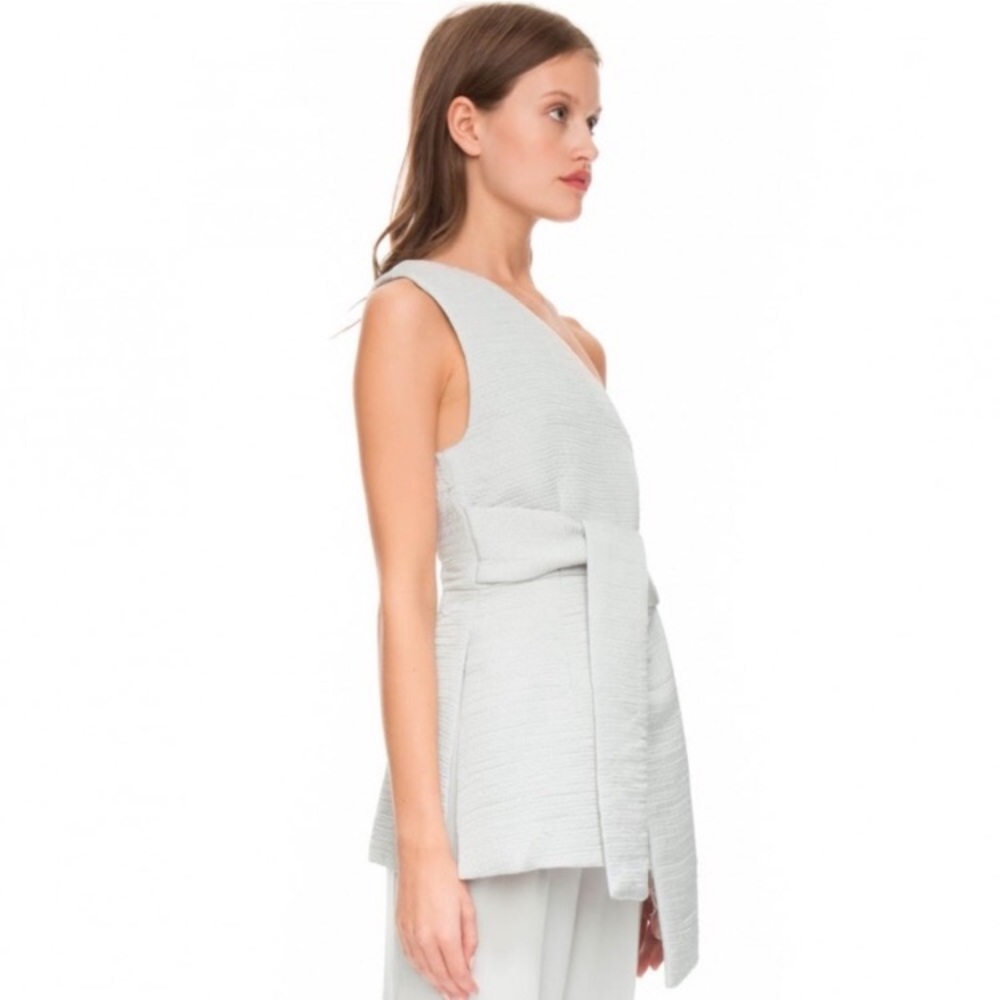 NWT Keepsake Rapture One Shoulder Top In Gray - Picture 3 of 7